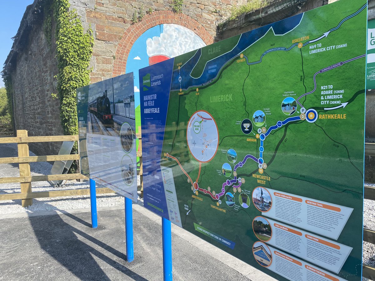BGriffinTD's tweet photo. Here’s the newly re-opened Great Southern Greenway at Abbeyfeale Station this evening following €5M Government investment. 
The link to Listowel &amp; the Tralee to Fenit line will be ready next spring. 
Progressing Listowel to Tralee would connect Rathkeale all the way to Fenit... https://t.co/VvTXLGRc9V
