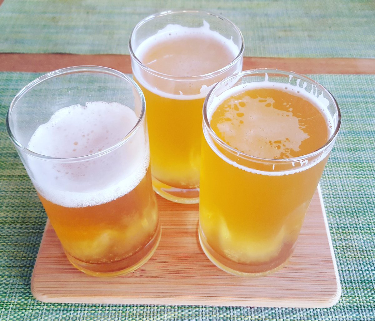 ItzaBrewing's tweet photo. On our search for the perfect recipe for Unclassified West Coast IPA . Here the final three. Winner on the left. Perfectly hoppy, fruity aroma, velvety mouthfeel. The Unclassified was born. 
#ItzaBrewing #EnjoyTheWave
#Unclassified #WestCoastIPA
#SanDiegoBeer #SDBeer
#CraftBeer https://t.co/1p31sVYbSR