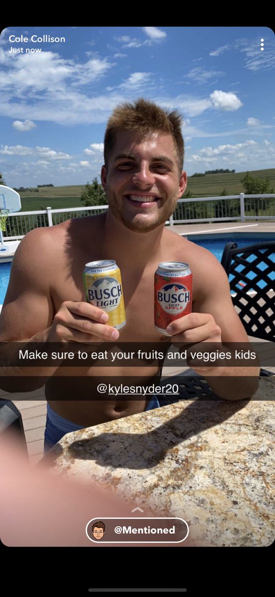 KyleSnyder9's tweet photo. @BuschBeer @ohhyoubetcha Only way to keep the summer body healthy is fruits and veggies https://t.co/m6OHxTjHGc