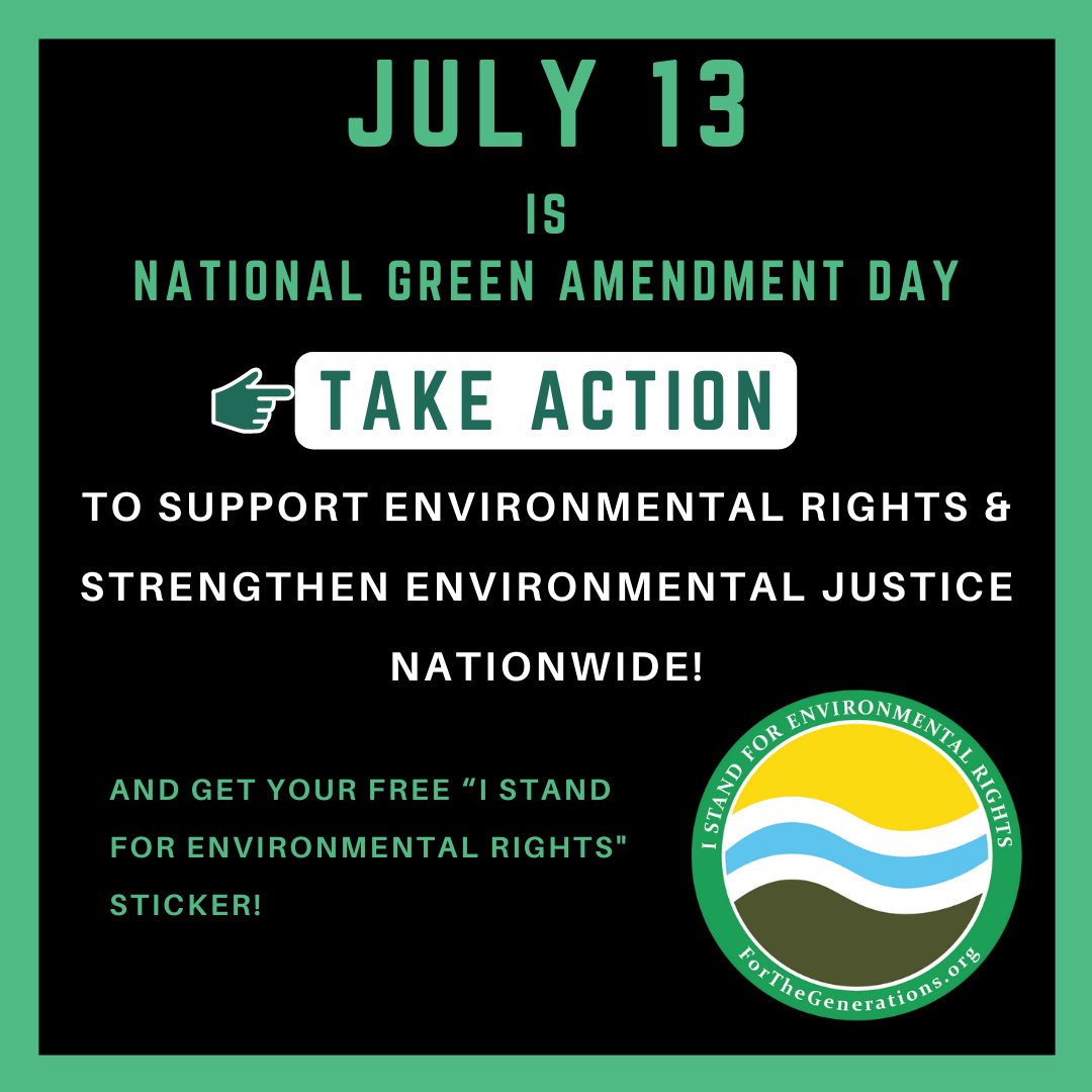 GreenAmendments's tweet photo. #GreenAmendmenDay Actions are LIVE! Get your FREE “I Stand For Environmental Rights” Sticker when you take action and demand environmental rights &amp; justice for ALL! All actions available here: https://t.co/HIIVA8yJKI https://t.co/kmy7lD2COh