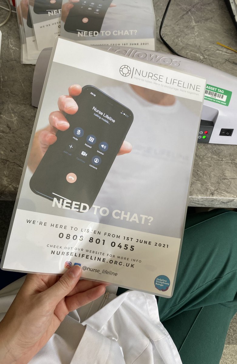 All laminated &amp; handed out to the wards <a href="/WyeValleyNHS/">Wye Valley NHS Trust</a>. My inspirational friend has launched @nurse_lifeline to help nurses in need 🗣🙏  Amazing charity please spread the word 🌟 #nurses #nurselife #nurselifeline #healthcareprofessionals #nursingandmidwifery