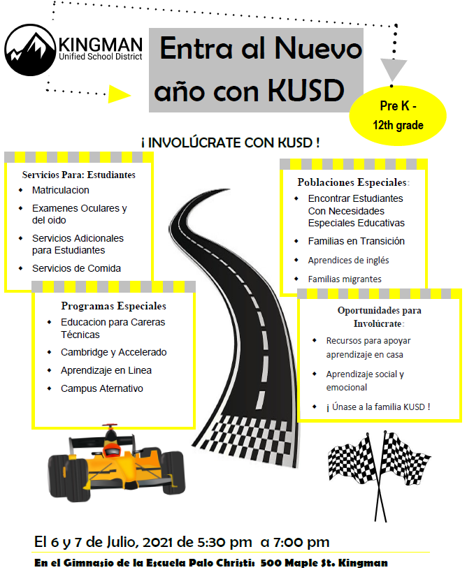 KUSD invites the entire school community to our Back to School Family Involvement Expo to see what our school district has to offer from Pre-K through 12th grade! We hope to see you there!  #WeAreKingmanUnified #KUSD #KingmanEducation #BackToSchool #readytolearn📚