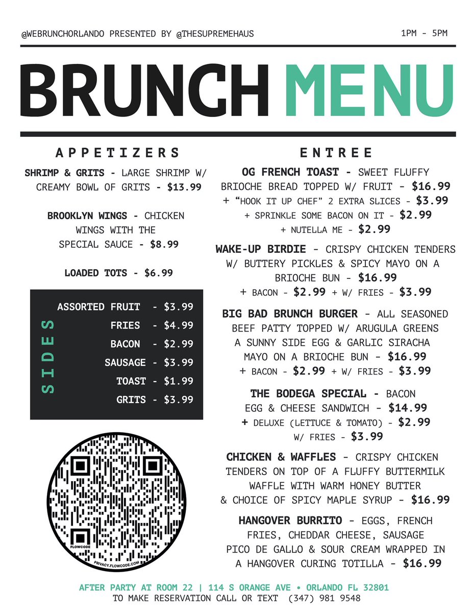 TheSupremeHaus's tweet photo. ☀️🧇 We Brunch Orlando 🧇☀️

The #1 Brunch in Downtown Orlando just got better!

• New Menu
- Appetizers Added
- Bottomless Sangria Added 
- New Entrees 
- Frozen Drinks Added 
( Henny Colada + Frosè)
- And More

1pm - 3pm : SOLD OUT
3pm - 5pm : 21 seats open‼️

(347) 981 9548 https://t.co/OHbqeeECqd