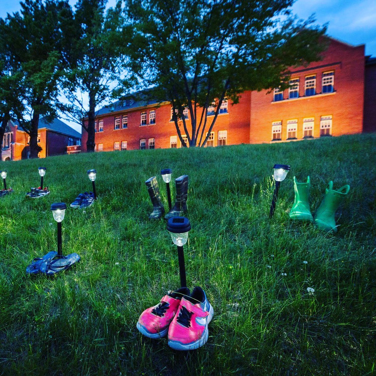 Remembering the names we know, names we don't, names yet to be discovered &amp; the names we will never forget "Children’s shoes...in front of former Kamloops Indian Residential School in BC after the remains of 215 children were found" IMAGE CREDIT <a href="/nytimes/">The New York Times</a> Dennis Owen/Reuters