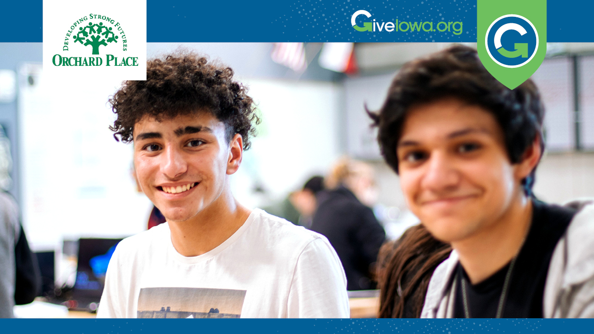 GiveIowa's tweet photo. @OrchardPlaceDSM is helping develop strong futures for children and families with mental health and behavioral challenges. 

Visit https://t.co/FUsXtjWsik and with your support, they will be able to provide programming and services for Iowa’s most vulnerable children. https://t.co/1uWIX3l6mg