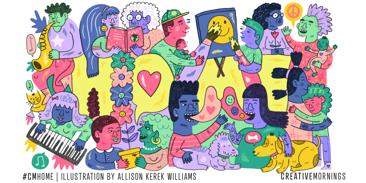 July’s theme is #CMHome. It was chosen by <a href="/cm_kansascity/">CreativeMornings/KC</a> and illustrated by <a href="/allisonkerek/">allison kerek</a>.

Stay tuned for info on our Instagram Live this month!