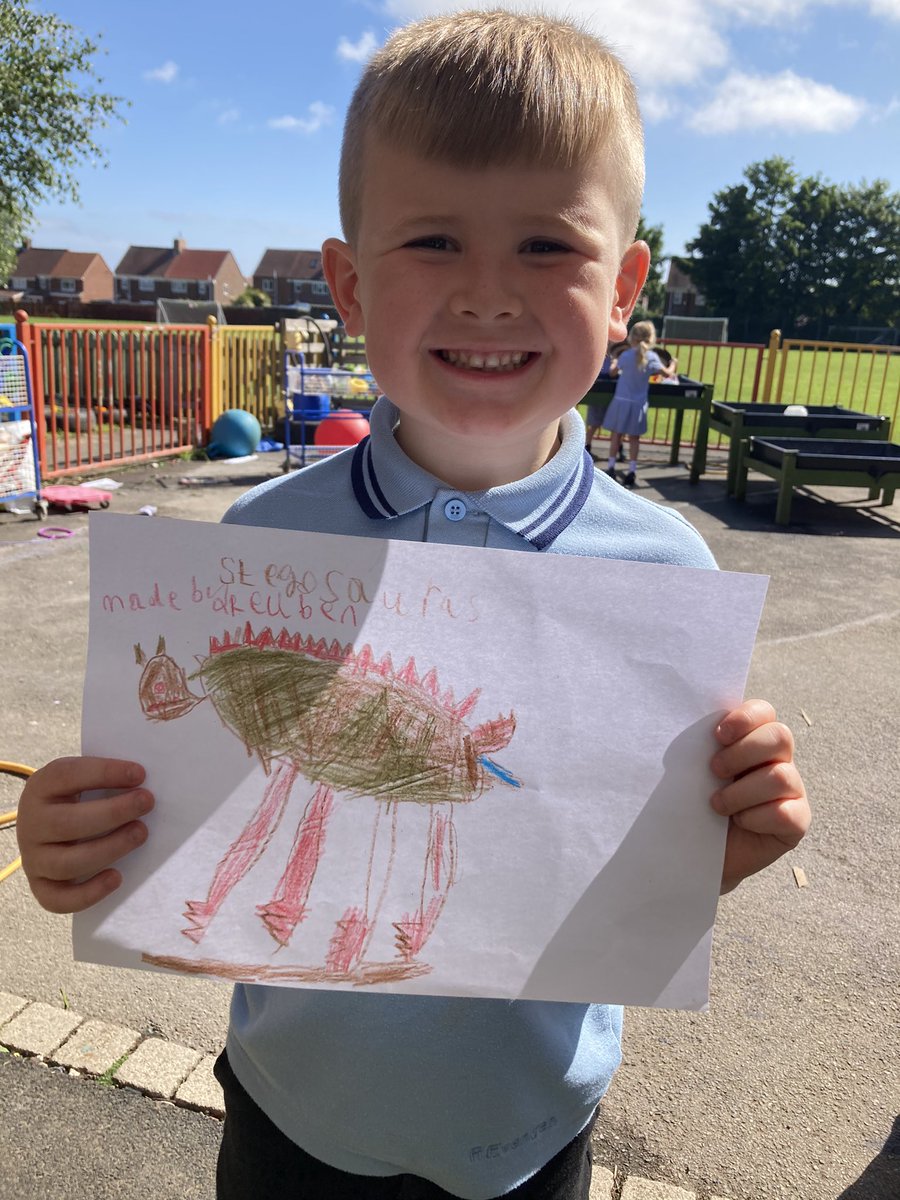 St_Leonards_RC's tweet photo. Acorn and Maple caught up in Dino fever today! Lots of excitement searching for clues. We found teeth, measured footprints, and felt Dino skin. We were inspired to draw and label our own pictures of the dinosaur! #stleonardsacorn #stleonardsmaple #characteristicsofeffectivearning https://t.co/SQOGao82YK