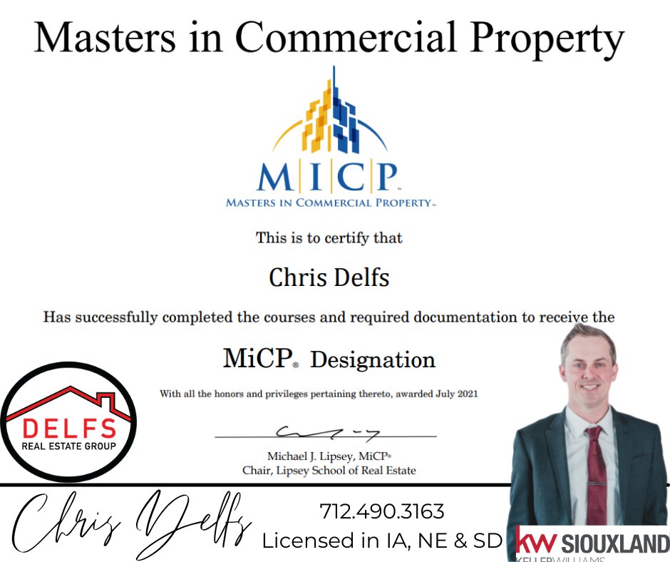 chrisdelfs's tweet photo. Congratulations Chris Delfs! You are officially a Master in Commercial Property! 🏆🥳🎉
If you are looking to buy or sell commercial property in the Siouxland area give Chris Delfs a call today at 712.490.3163! https://t.co/8NTkgc6aP2
