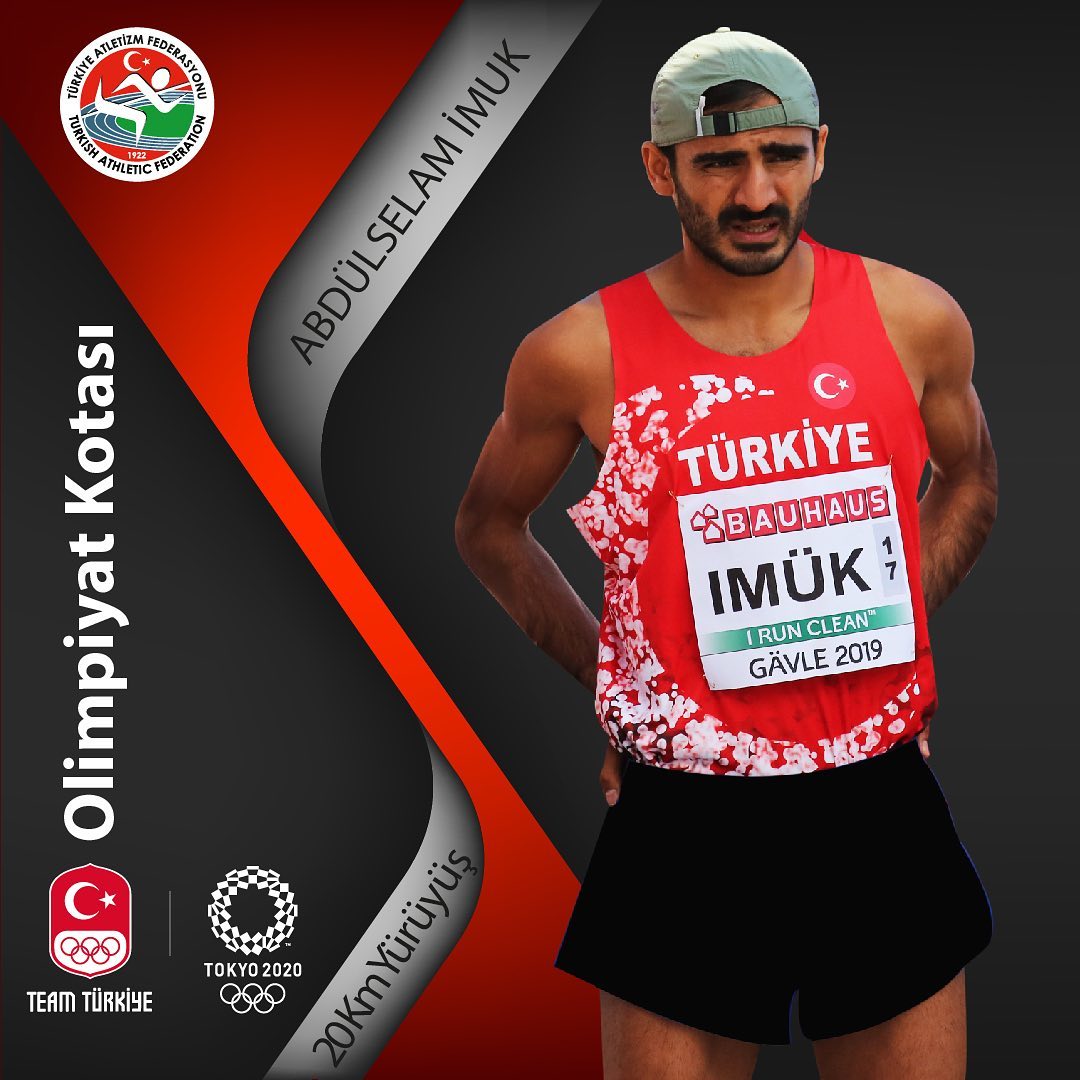 TRAtletizm's tweet photo. Dünya sıralamasındaki yerine göre milli sporcumuz Abdülselam İmuk 20 Km Yürüyüş branşında Tokyo Olimpiyat Oyunlarına katılma hakkını elde etti. https://t.co/5BuzqOXK3Q