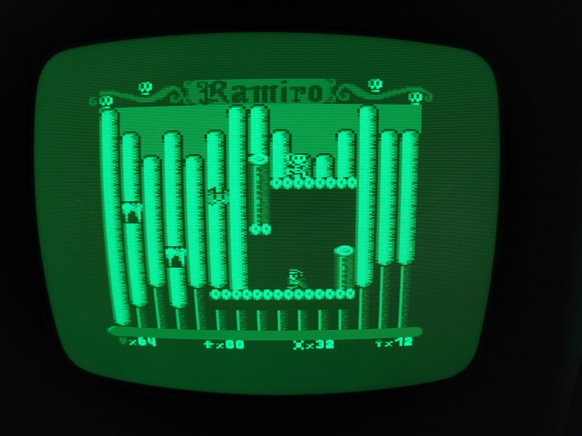 mojon_twins's tweet photo. Qué bonitos se ven en fósforo verde... #ramiroIII #phantomas #amstrad #cpc cc/ @nath_mojon https://t.co/YqE3qEDl9w
