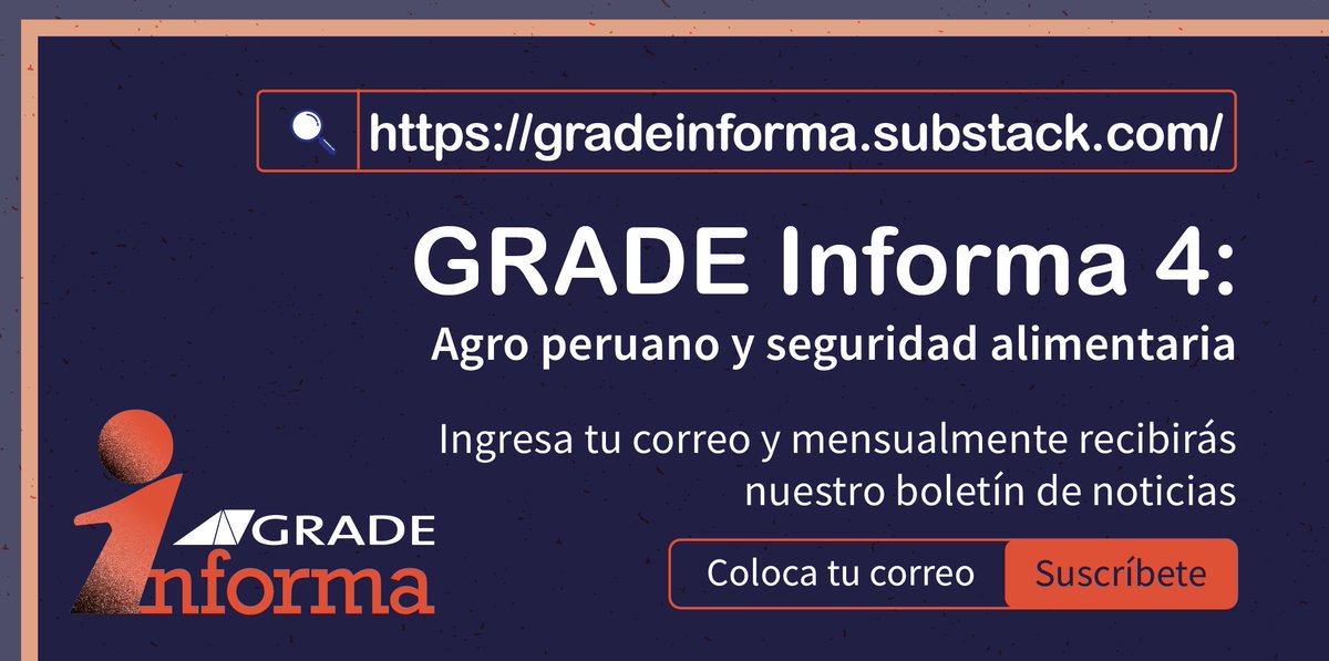 GRADEPeru's tweet photo. ¡Salió #GRADEInforma! El nuevo episodio del podcast #GRADEConversa aborda el problema del agro. Organizamos el primer seminario #GRADEDebate sobre inseguridad alimentaria postCOVID en LAC. Compartimos nuestros títulos #openaccess y colaboraciones en medios https://t.co/nTR0AnYVGO https://t.co/yRDrLNu5Qk