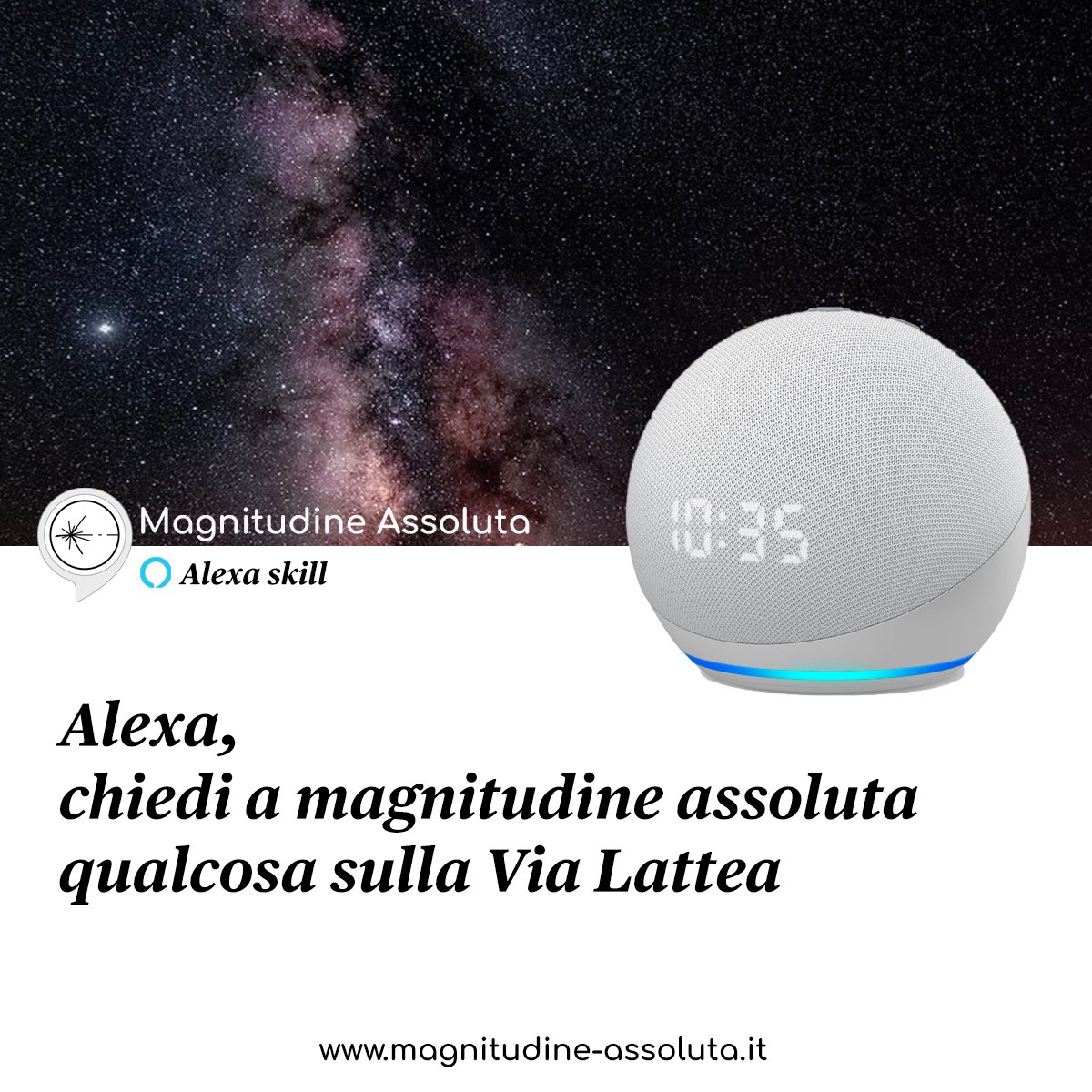 MagAssoluta's tweet photo. Attiva la Skill Alexa qui: https://t.co/TB28gW04vL https://t.co/eaORxK6ibM