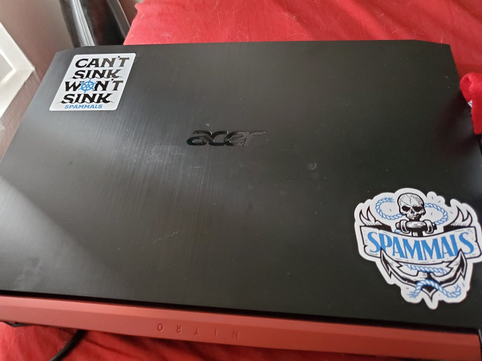 nekoboy56's tweet photo. @Spammals sticker set produced by @highscore_tees came in today and I LOVE THEM SOO MUCH!!! #highscoretees #Spammals #CantSinkWontSink https://t.co/Pu5cBDC7xr