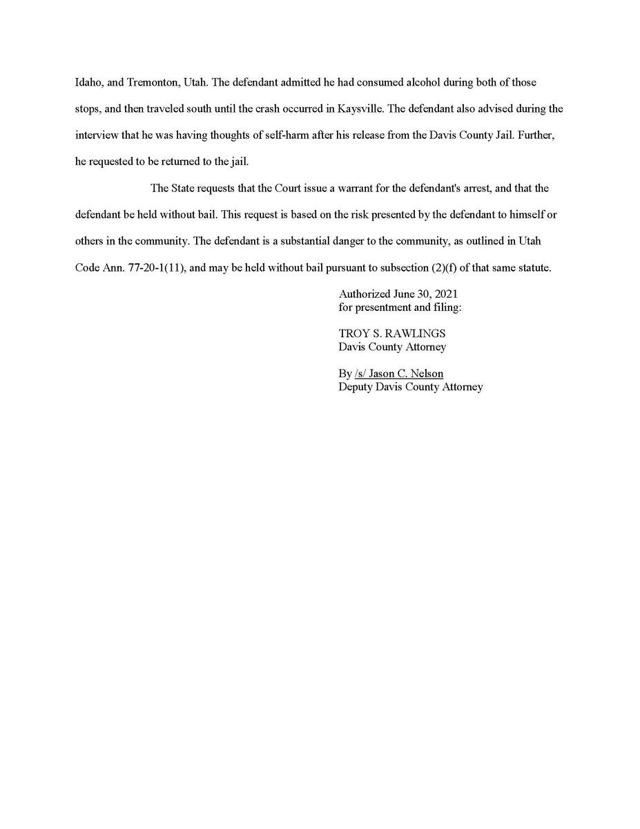 DavisCoAtty's tweet photo. Police arrested Barlow alleging he was DUI and crashed his truck into a vehicle, causing the death of 2 individuals and seriously injuring 2 more. A judge reviewed Barlow's arrest and authorized his release. The next day he approached police and requested they return him to jail. https://t.co/vnirNDjeZG