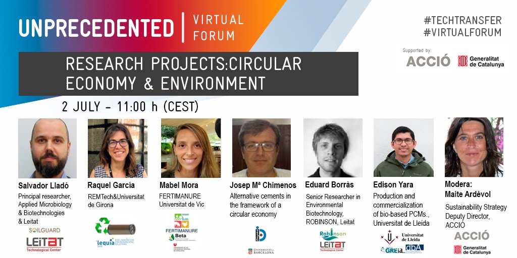 Equiplast's tweet photo. 📣See you tomorrow!
📅2 Jul 🕐11 am
"European Project presentations: Circular Economy & Sustainability"
▶https://t.co/4ugwjDxf8w
@Leitat @univgirona @UdL_info @uvic_ucc @fertimanure @UniBarcelona @accio_cat
#unprecedented #TechTransferForum https://t.co/EFjQ7MDeRq