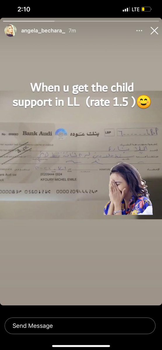 ImaneIbrahim1's tweet photo. انجيلا بشارة نشرت صورة الشيك اللي بتحصل عليه نفقة شهرية لبناتها من وائل كفوري
٦ ملايين بعني ٣٥٠ دولار لإعالة طفلتين
ما اصعب طفل يعيش بفقر وأبوه اغنى الاغنياء https://t.co/Ng7pCoTK7W
