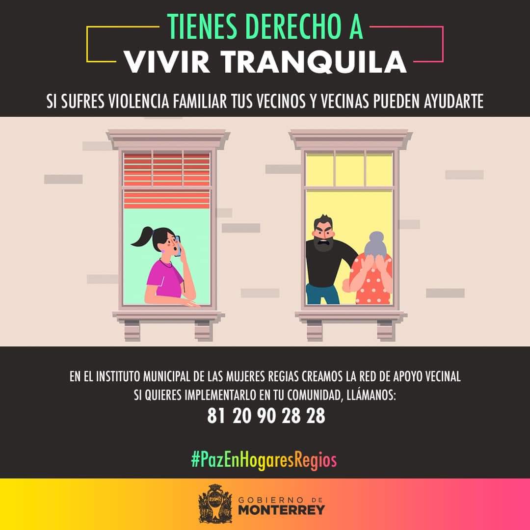 memecavazos's tweet image. En @mtygob nos preocupamos por todas las regias, por eso el Instituto Municipal de las Mujeres Regias realizó la Red de Apoyo Vecinal. 

Si necesitas ser axuliado por favor comunícate al 81-2090-2828 para solicitar apoyo. 

#MonterreyTrabajando