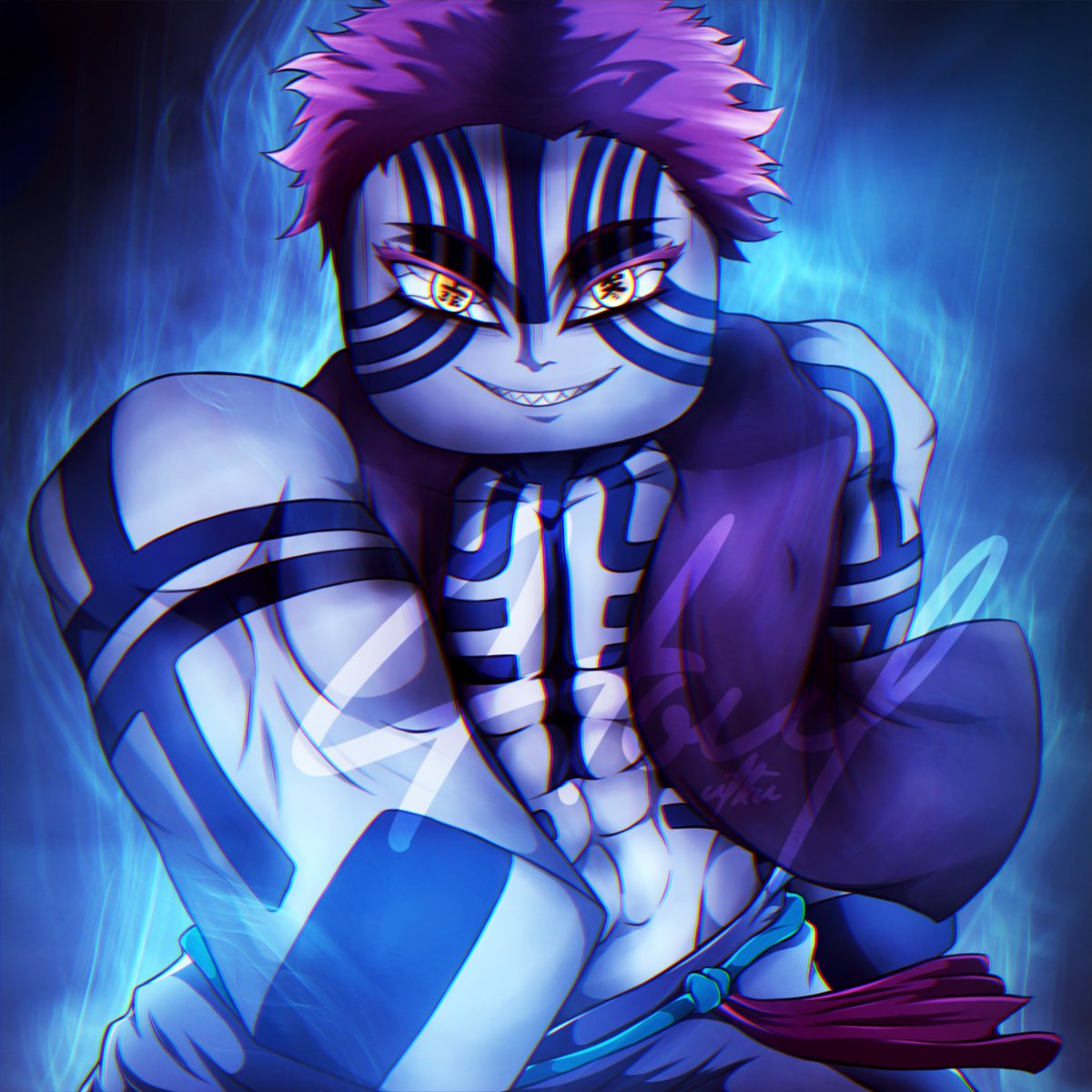 Akaza ( 猗あ窩か座ざ ) Icon Commissioned by anonymous buyer -Likes