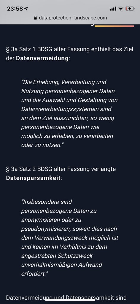 winfriedveil's tweet image. #Datensparsamkeit: „sind an dem Ziel auszurichten, so wenig personenbezogene Daten wie möglich zu verarbeiten“

vs

#Datenminimierung: „dem Zweck angemessen und erheblich sowie auf das für die Zwecke der Verarbeitung notwendige Maß beschränkt“

&amp;gt;&amp;gt;&amp;gt; Ist schon ein Unterschied.