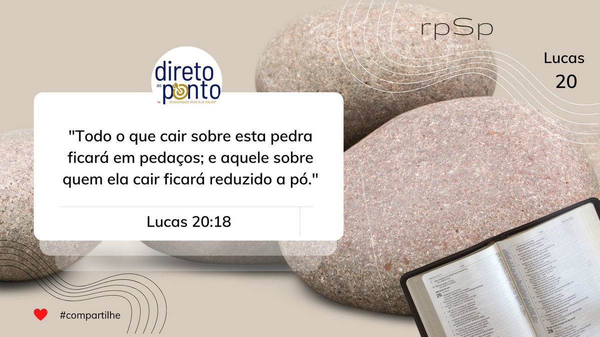 prwalmeida's tweet photo. #rpSp - #Lucas20 | #aPedra
"Não é a Pedra, a questão"
O ponto alto no texto:
Quem confronta-se com a Pedra será de alguma maneira transtornado, antes de ser transformado. https://t.co/LunfTNoKS8
