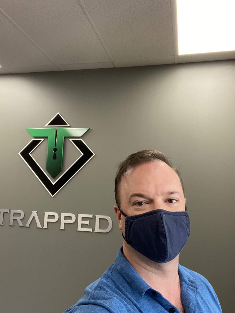 DavidPapp's tweet photo. “Escaping” to air conditioning on a crazy hot #yeg day on #canadaday - trying out another of their escape rooms #trappededmonton @trappededmonton #yeglocal #ac Support local businesses! https://t.co/RhXTx3i4sL