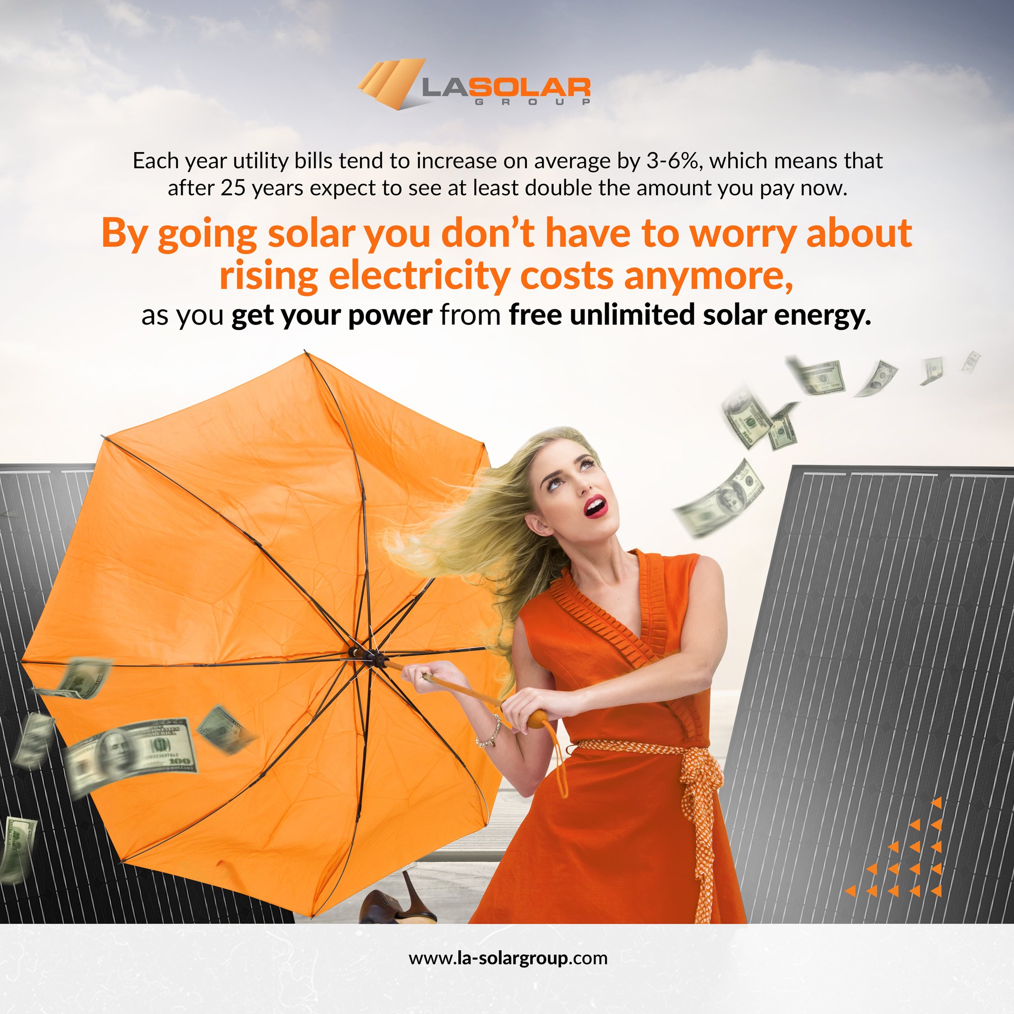 La Solar Group On Twitter Each Year Utilitybills Tend To Increase On Average By 3 6 Which Means That After 25 Years Expect To See At Least Double The Amount You Pay Now Cross