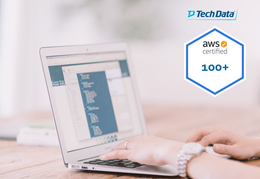 TDSYNNEX_NA's tweet photo. Today, Tech Data colleagues achieved @awscloud certification number 💯 on its mission to 250 global certifications: https://t.co/UShXLI7P5p #AWS #AmazonWebServices https://t.co/47YytlrzwW