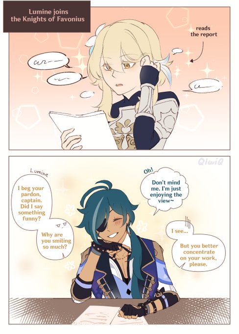 What if Lumine actually joins the Knights of Favonius

#kaelumi #GenshinImpact #原神 