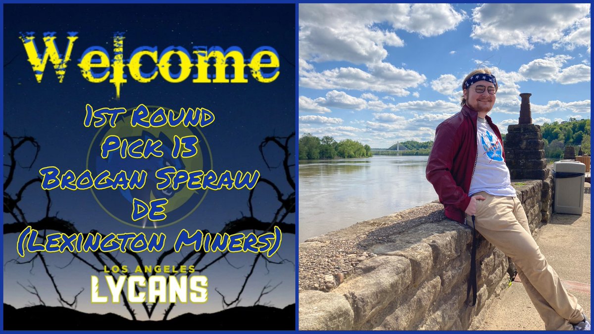 SFL_Lycans's tweet photo. We'd like to properly introduce our @simulationfl #Szn17 Rookies DE Brogan Speraw and P Chance Touwin (@LexingtonMiners) to #LycAngeles!  Read more about them below!
https://t.co/n85FgmJ4vm
#MakeAnImpact #HowlAtTheMoon #RunWithThePack https://t.co/ROyEUUj6JL