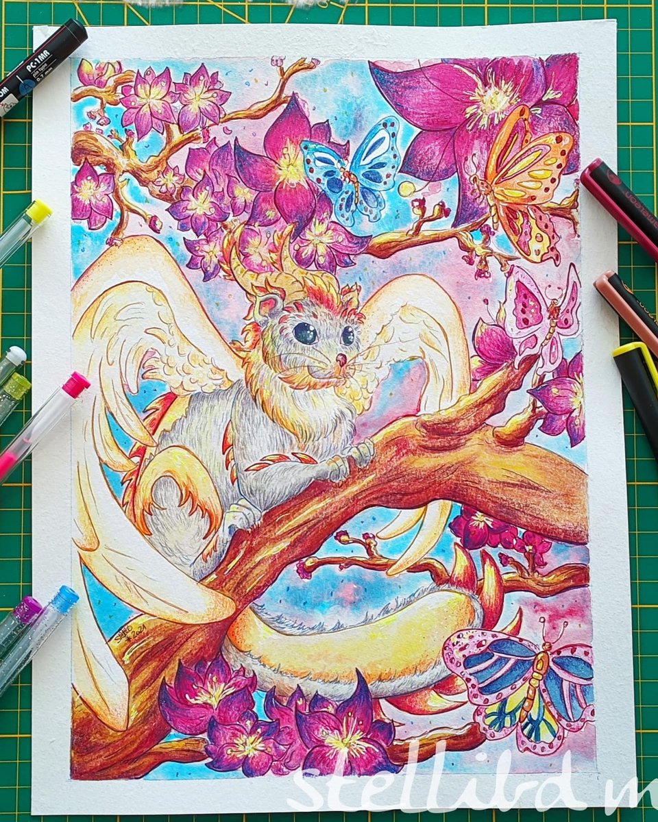 stellibd's tweet photo. Mon Dragon polatouche terminé 😘
.
#dragonart #darwing #dessin #papillon #aquarelle https://t.co/484EparXfz