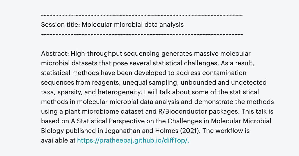 Join <a href="/DallasRladies/">RLadies Dallas</a>, <a href="/SydeakaWatson/">Sydeaka Watson</a>, and special guest 
<a href="/PratheepaJ/">Pratheepa Jeganathan</a> on July 12 to hear how Dr. Pratheepa Jeganathan is using R and Bioconductor packages for molecular microbial data analysis.

Info: meetup.com/rladies-dallas…

#rstats #rladies <a href="/RLadiesGlobal/">R-Ladies Global</a> #DataScience