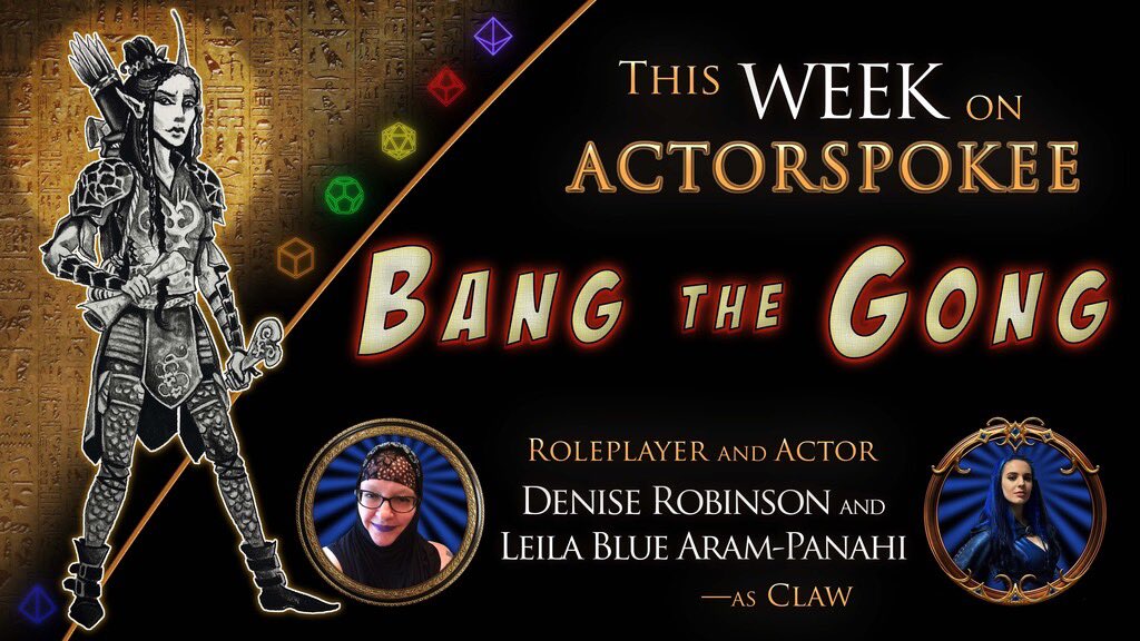 WorldofChaldea's tweet photo. Tonight is our viewing party for episode 4: Bang The Gong!

Stick around after for #ActorSpokee w/ Denise Robinson &amp; Leila Blue Aram-Panahi, both halves of #Claw, our frisky elf. 

#Actoroke 
Thurs July 1
6pm PST 
https://t.co/qQblc4R2Er 

@GildingLight

#worldofchaldea #chaldea https://t.co/3AL1IRGARx
