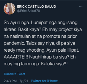 ma00024's tweet photo. @EthelMEspiritu I'm a #KapamilyaForever but it's disappointing how current and former @ABSCBN staff have reacted to her transfer. People like @ErickSalud70 are bad mouthing her or telling half truths. For program heads, what happened to dignity and class? https://t.co/hwWisXmwJA