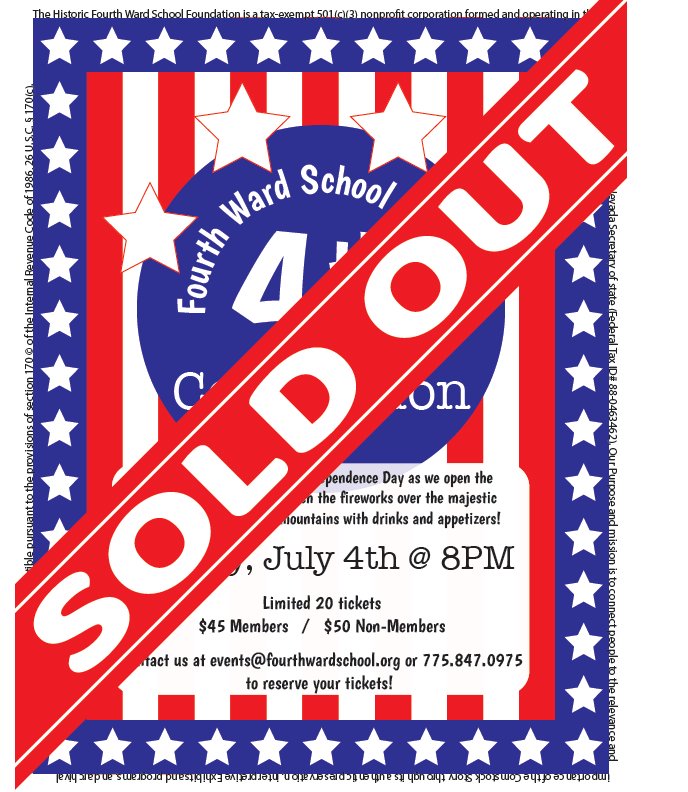 We Just sold out on our 4th of July Celebration Event! 

Be aware the FWSM parking lot is reserved for the 4th of July event between the 5pm-11-pm