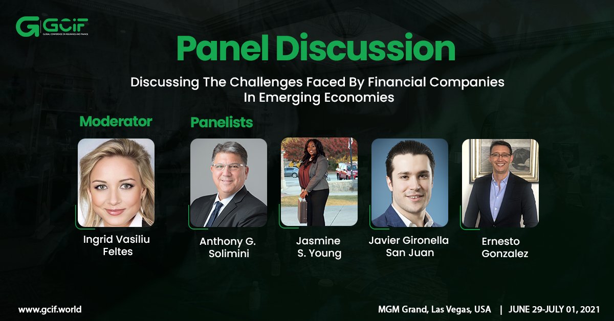 gcifworld's tweet photo. A panel of experts discuss the challenges &amp; brainstorm on the solutions to move forward in the industry. Know about the details at https://t.co/2Rk1ZRvRDU
#GCIF #Finance #Day3 #Live #IngridVasiliuFeltes #AnthonyGSolimini #JasmineSYoung #JavierGironella #SanJuan #ErnestoGonzalez https://t.co/XvP62X0mRt
