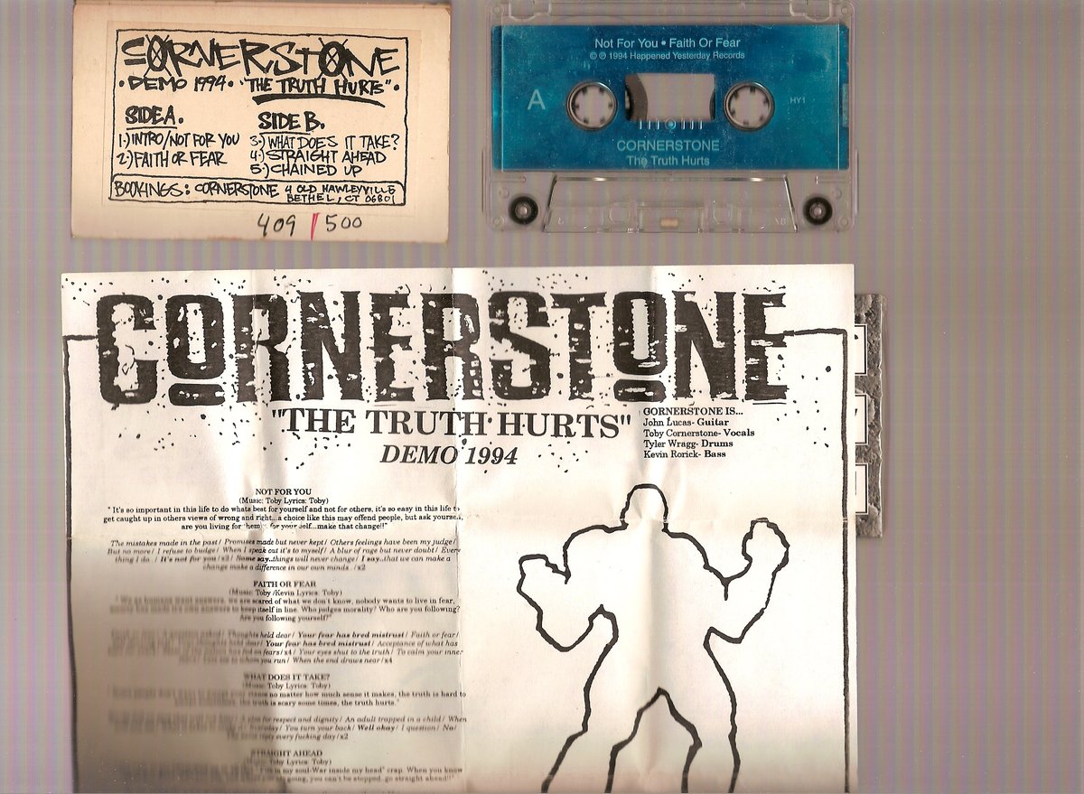 forgerelli's tweet photo. Cornerstone The Truth Hurts demo cassette. 409/500
@cornerstonecthc #cornerstonecthc #cornerstone #punk #hardcore #hardcorepunk #punkhardcore #punkmusic #cthardcore https://t.co/TK1PZsYG0h