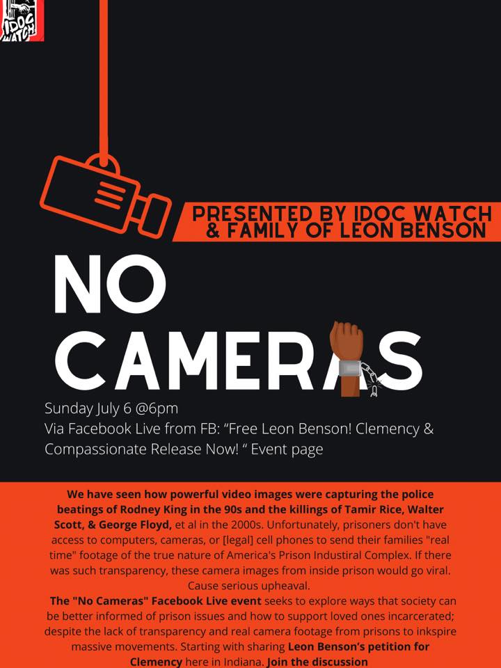 IDOCWatch's tweet photo. Upcoming events to free innocent political prisoner Leon Benson in Indianapolis! Sign Leon's Clemency petition: https://t.co/ilZw5sHjMr https://t.co/GJiAsdtSNt