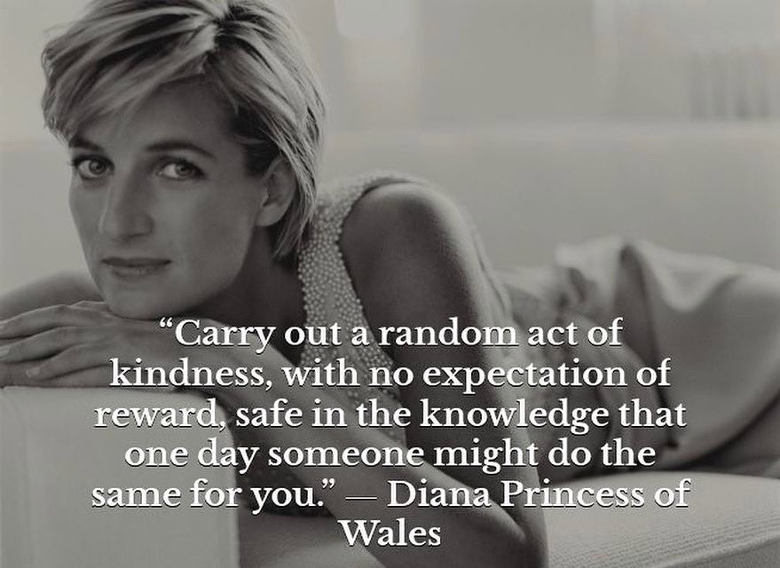 Be kind. Always. Happy 60th Birthday Princess Diana. 