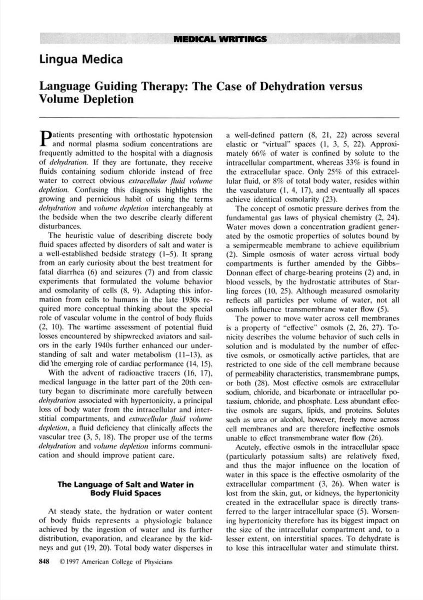 edgarvlermamd's tweet photo. Although often used interchangeably, dehydration & volume depletion are not the same
📌 Dehydration: loss of total body water (leads to hypertonicity)
📌 Volume depletion: ECFV deficit #Nephpearls #IMpearls
👉🏼 https://t.co/aPakaM8tFx
👉🏼 https://t.co/GFV5UgcPag https://t.co/Nt677wwaE7