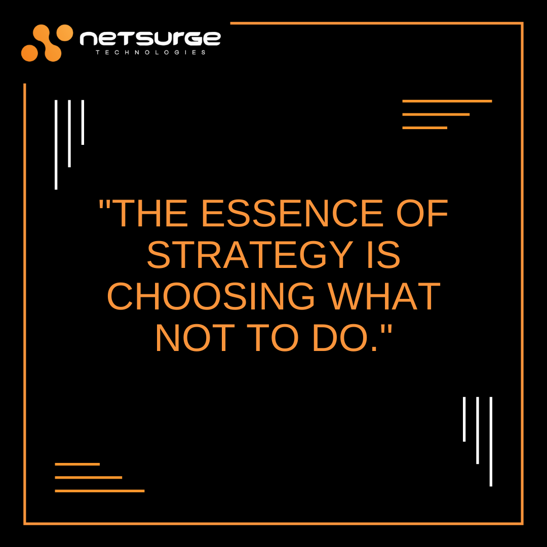 netsurgetech's tweet photo. "The essence of strategy is choosing what not to do."
.
.
#seo #seoexpert #seoservices #seospecialist #digitalmarketing #marketingagency #socialmedia #internetmarketingtips #semservices #seoagency #MarketingTwitter #businessstartup #marketingdigital #motivation #success #SMM https://t.co/OErwylT9m1
