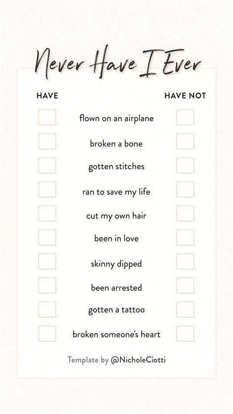 BornlnAugust's tweet photo. TEMPLATE FIVE: Never Have I Ever! If youve done one of these you have to tell me the story ok? 🙂 https://t.co/3NCb179laQ
