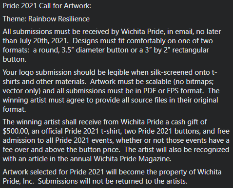 WichitaPride's tweet photo. 📢Attention artists 📢 we're looking for artwork inspired by our theme "Rainbow Resilience" https://t.co/SoRCr4TI8X