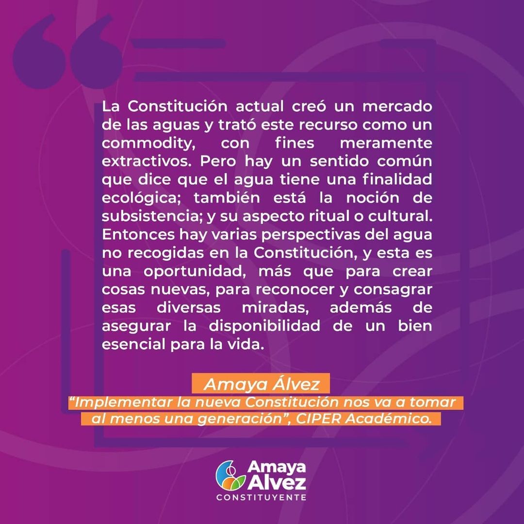 🗞️Esta semana, @amaya_alvez conversó con <a href="/ciper/">CIPER Chile</a> sobre el Proceso Constituyente y la importancia de garantizar el derecho humano al agua para todas y todos 🙌🏽