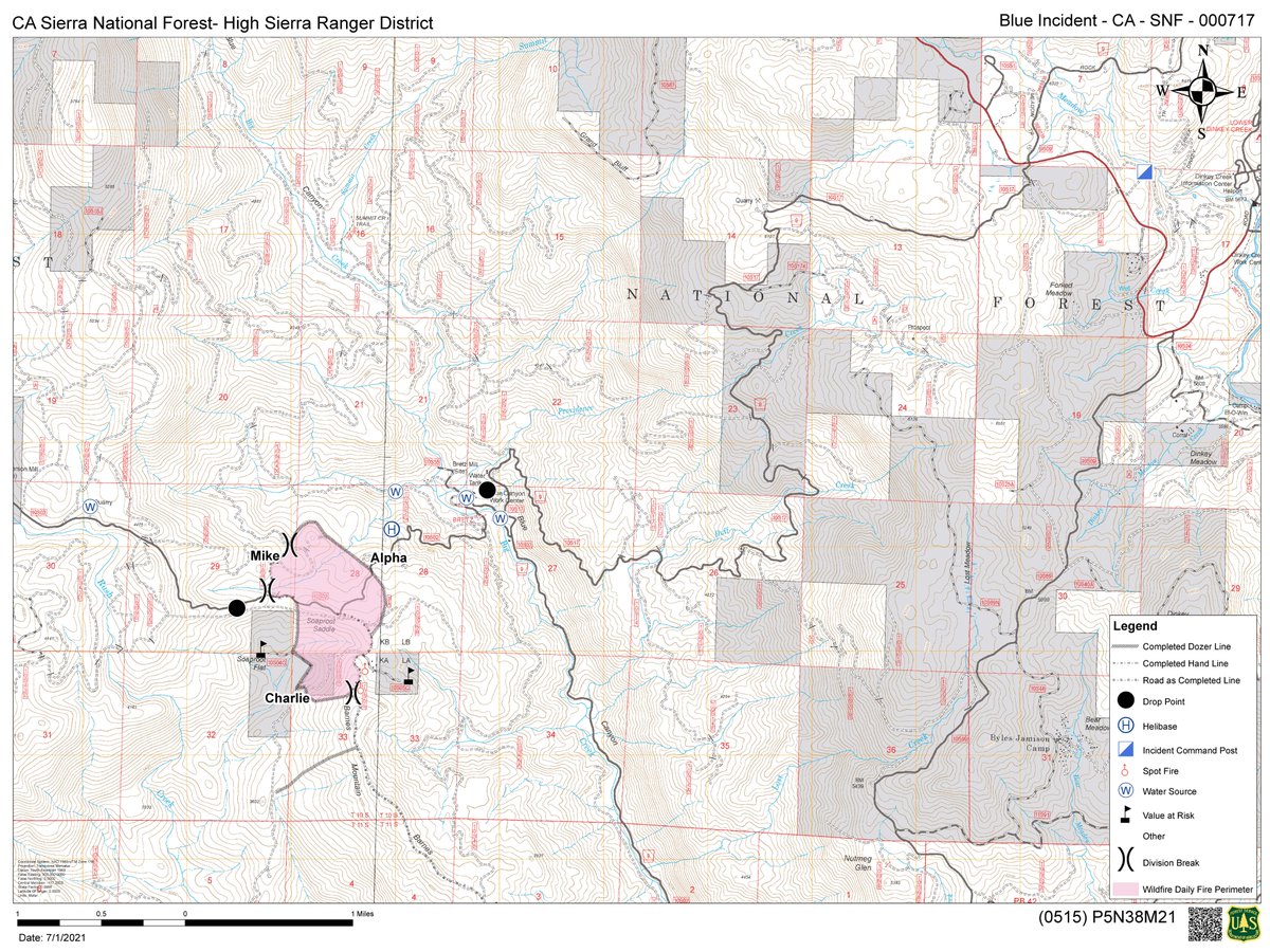 BLUE FIRE UPDATE with Map:
Acres: Remains 400ac
Containment: 75%
Personnel: 175+
Structures Threatened: 2
inciweb.nwcg.gov/incident/7585/
