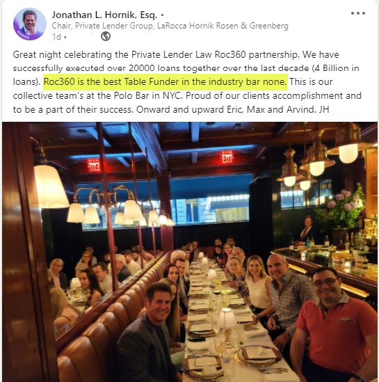 Jonathan Hornik's words are music to our ears. Thanks, Jonathan! We value our partnership with Private Lender Law and love working with you! bit.ly/3waJXm9