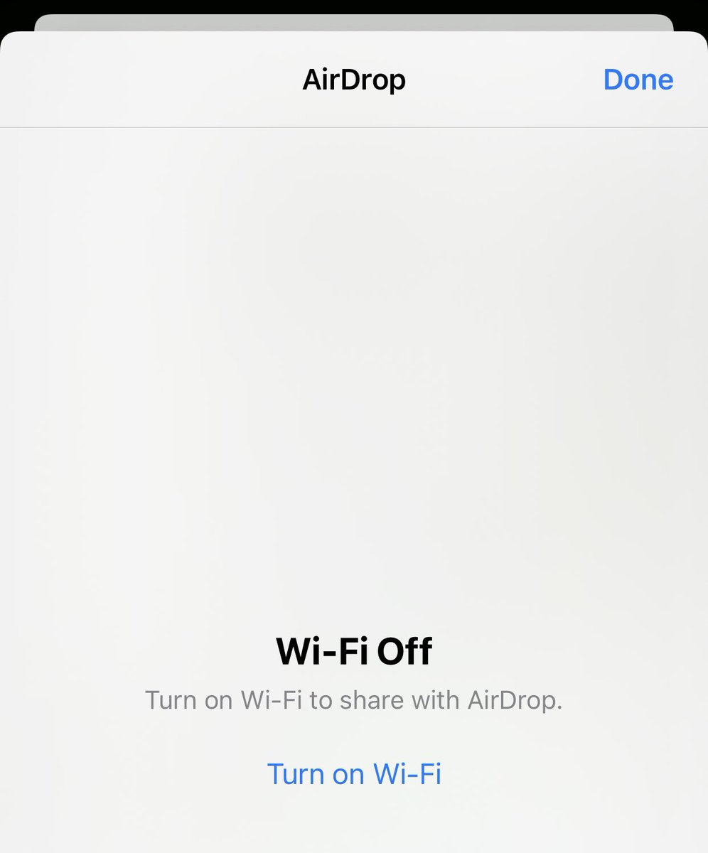 waltomatic's tweet image. @AppleSupport why does AirDrop, a utility that transfers content via Bluetooth keep saying it will only work with WiFi on? (On isolating guest network with phone right by computer.) #iOS #AirDrop #WeirdBehavior #StrangeErrorMessage #Apple #WiFi #Bluetooth