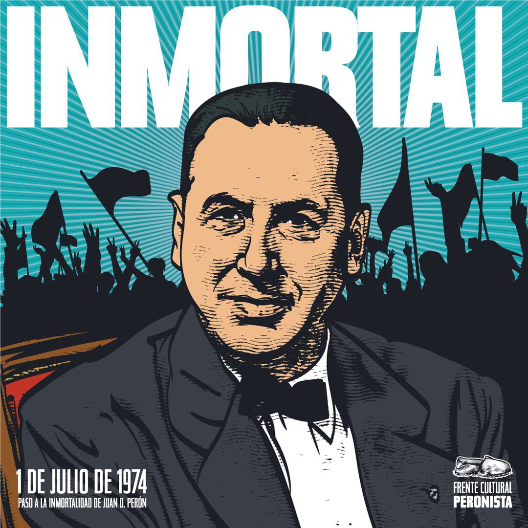 El lunes 1º de julio de 1974, a las 14.10 fallecía Juan Domingo Perón, A cuarenta y siete años de su paso a la inmortalidad, los compañeros del Frente Cultural Peronista lo recordamos y reivindicamos. 
VIVA PERÓN
