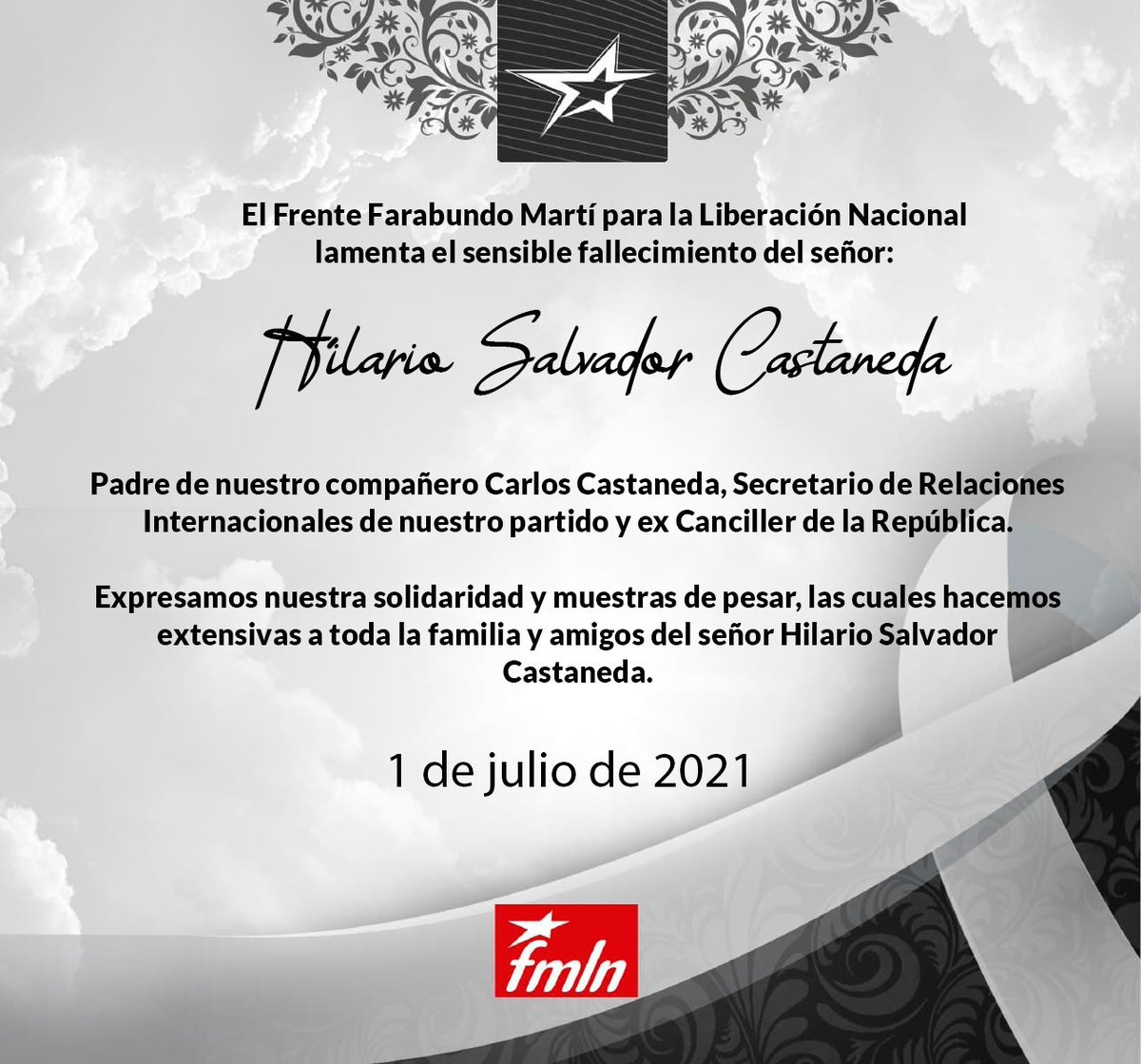 fmln_marcos's tweet photo. El FMLN SAN MARCOS, externa la solidaridad y fortaleza con nuestro compañero Carlos Castaneda, Secretario de Relaciones Internacionales de nuestro partido. https://t.co/9s7yXFuarx
