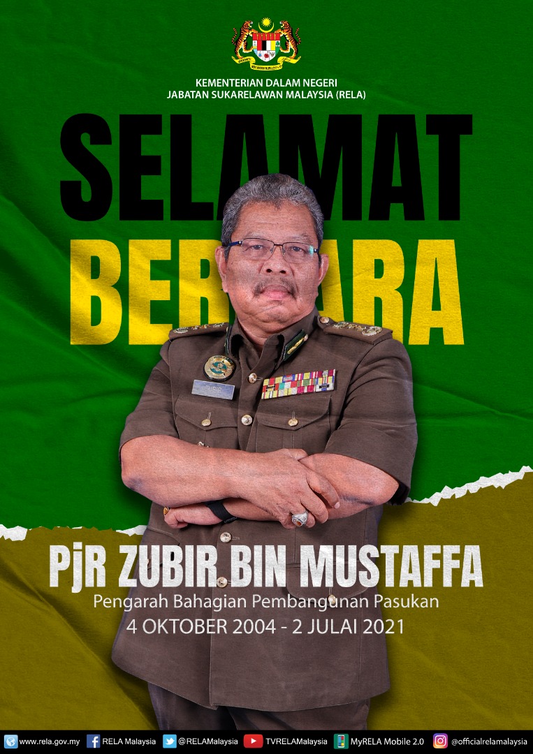 Setinggi-tinggi penghargaan terima kasih kpd PjR Zubir Bin Mustaffa, Pengarah Bhgn Pembangunan Pasukan, IPRM di ats khidmat cemerlang tn setelah hampir 17 thn 'Setia Berbakti' bersama.
SELAMAT BERSARA TUAN!

<a href="/KDNPUTRAJAYA/">KDN🇲🇾</a> <a href="/dhzhamzah/">Hamzah</a> <a href="/IsmailSaid087/">DS Dr. Ismail Mohamed Said</a> <a href="/wandahlan/">Wan Ahmad Dahlan</a> <a href="/yahyakgc/">Yahya Sulaiman</a> <a href="/SazaliZin/">Mohd Sazali Mohd Zin</a>