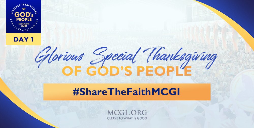 mcgidotorg's tweet photo. A glorious special thanksgiving to God!
 
Happy Day 1 of our SPBB!
 
May God be with us all. 
 
#ShareTheFaithMCGI https://t.co/bJEJTBhRUP